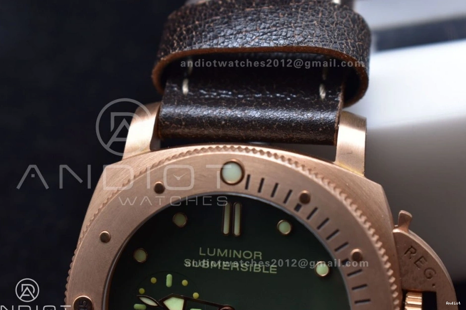N Calfskin on 1:1 Best PAM382 Strap Super Distressed Brown P.9000 VSF Bronzo V2 Edition Clone 0511